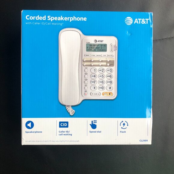 New AT&T CL2909 Corded Phone White Speakerphone Caller ID/Call Waiting - Picture 2 of 7